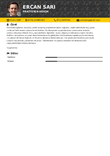 Pratisyen Hekim Cv Örnekleri cv indir